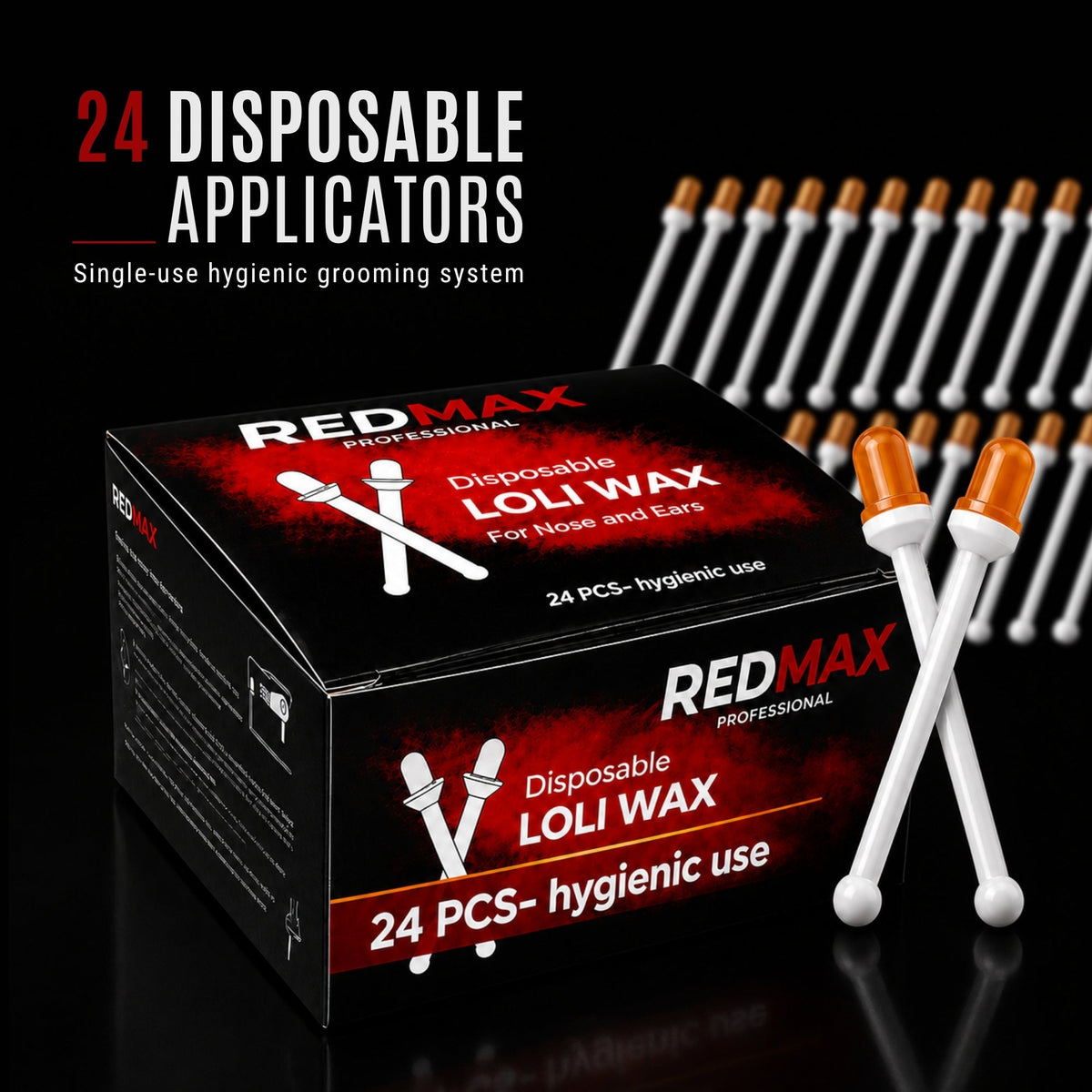 Redmax Loli Nose Ear Hair Removal-Wax Kit Set Stick Easy Mens Nasal Waxing Strip 24PCS
