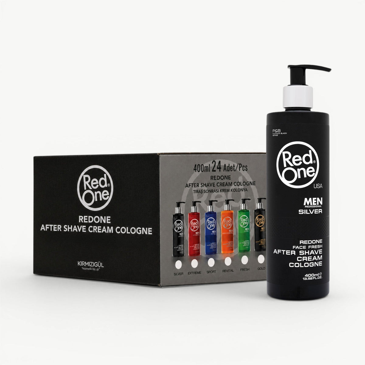 RedOne Silver After Shave Cream Cologne 400ml | 24 Pcs