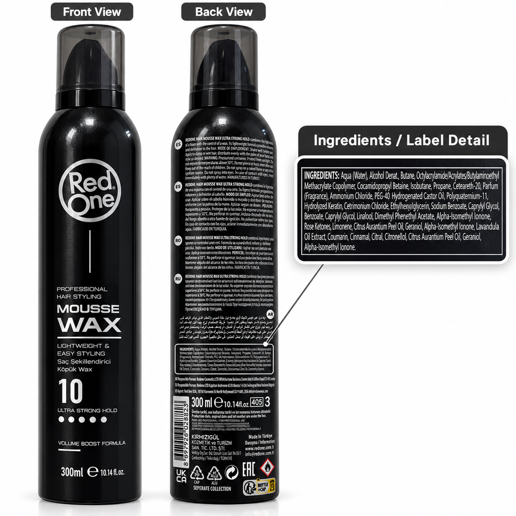 RedOne Mousse Wax 10 Ultra Strong Hold Volume Boost 300ml