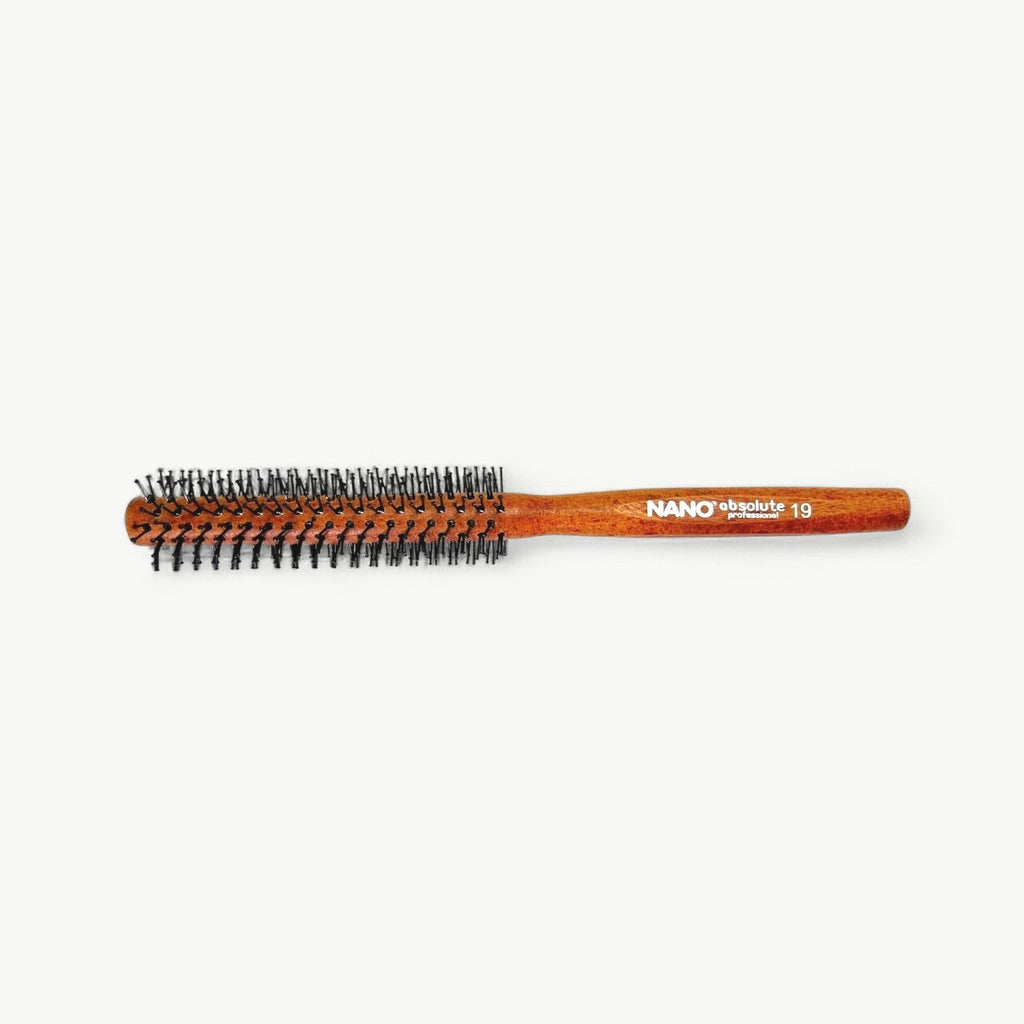 Nano Absolute Professional Hair Brush 19 | Wooden Round Quiff Roller