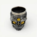 Scissors Holder Cyber Skull With Bristles 9x11cm
